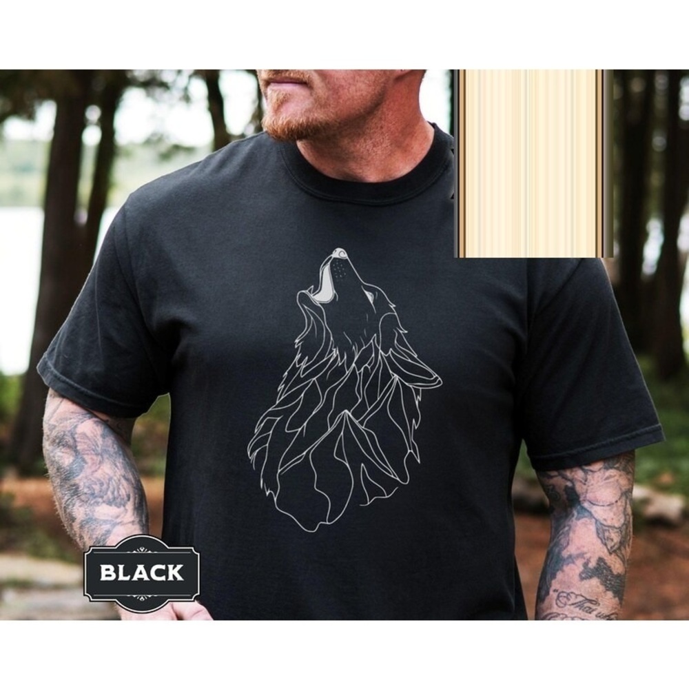 Wolf Howling T-Shirt Black